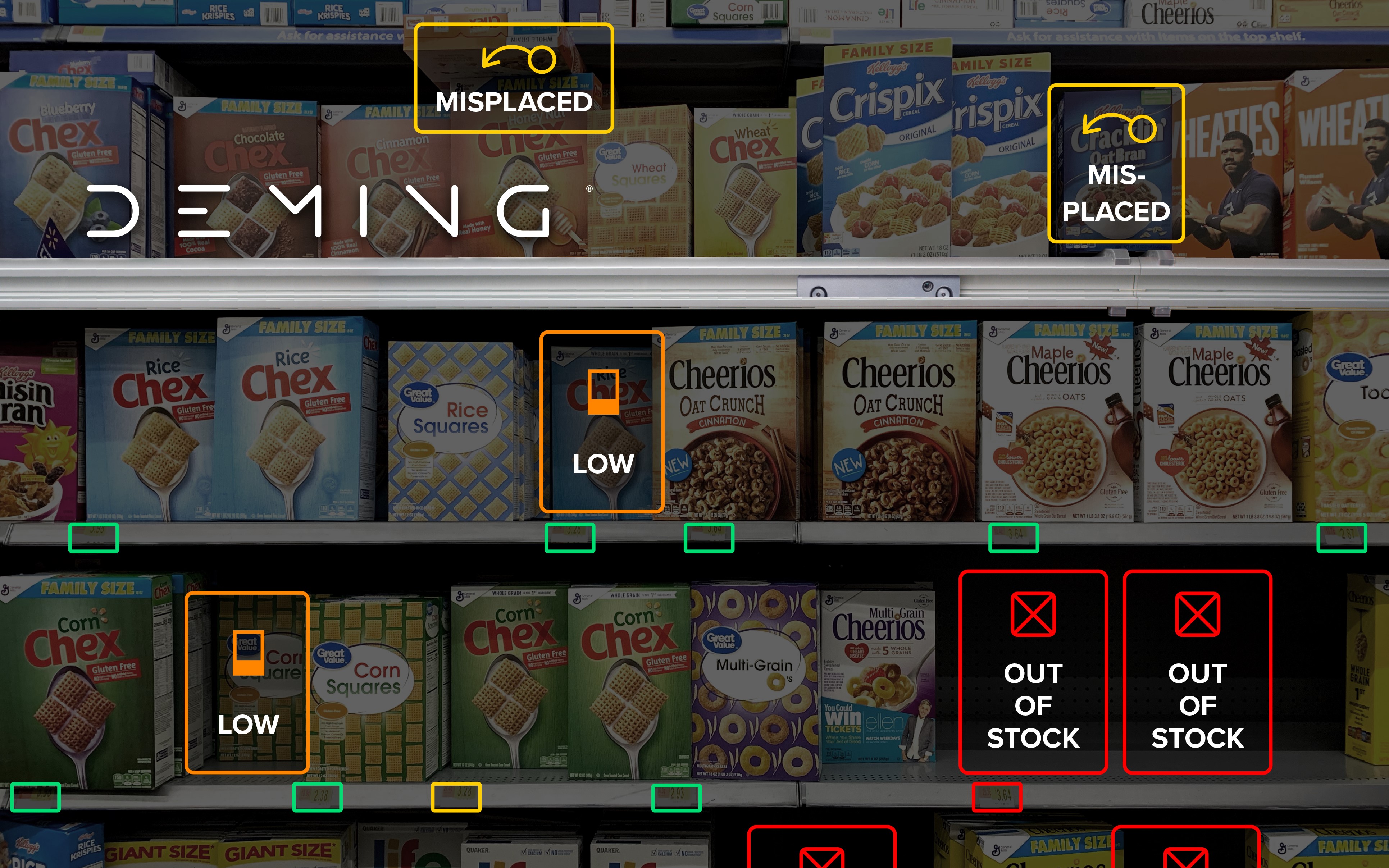 Deming ROVR moving along its track scanning the opposite side of the aisle